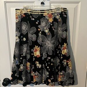 Lily Skirt Junior Size x-large Cotton Lycra Floral Print Partial Zip